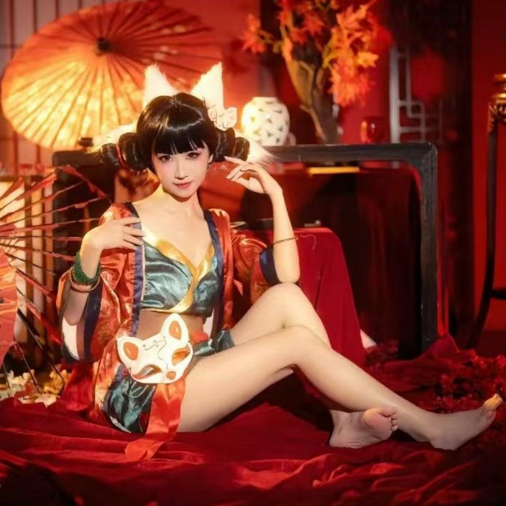 Filme de desenho animado chinês cobra branca menina raposa demônio cosplay traje feminino hanfu festa máscara vestido curto quimono robes cardigan floral