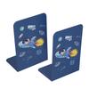 2Pcs Book Ends Nonslip Stable Firm Rounded Corner Rustproof Glossy High Durability Metal Bookends