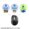 Sanwa Supply Silent Wireless Ergonomic Combo Mouse Wireless 58mm (2.4GHz + Bluetooth, Height) MA-EWBBS528LBK
