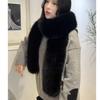 Solid Color Plush Neck Warmer Thick Fluffy Long Scarf Fashion Imitation Mink Fur Scarf  Party