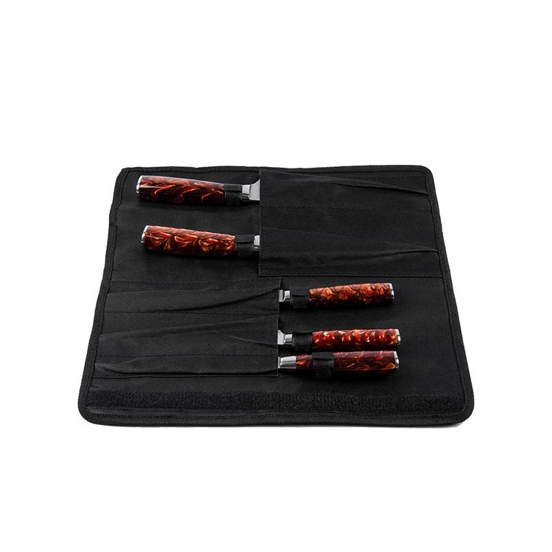 5 Piece Knife Bag Waterproof Knife Holder Black Oxford Cloth Portable Knife Organiser Knife Pouch\t Handbag
