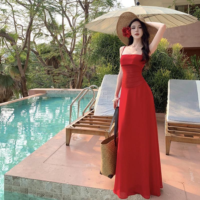 Christmas Red Suspender Dress Women's Tube Top Design Is Beautiful, Light Luxury High-end Dress