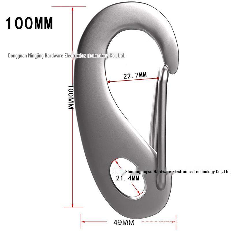 304 Stainless Steel Egg-Shaped Spring Hook Key Clip for Outdoor Use