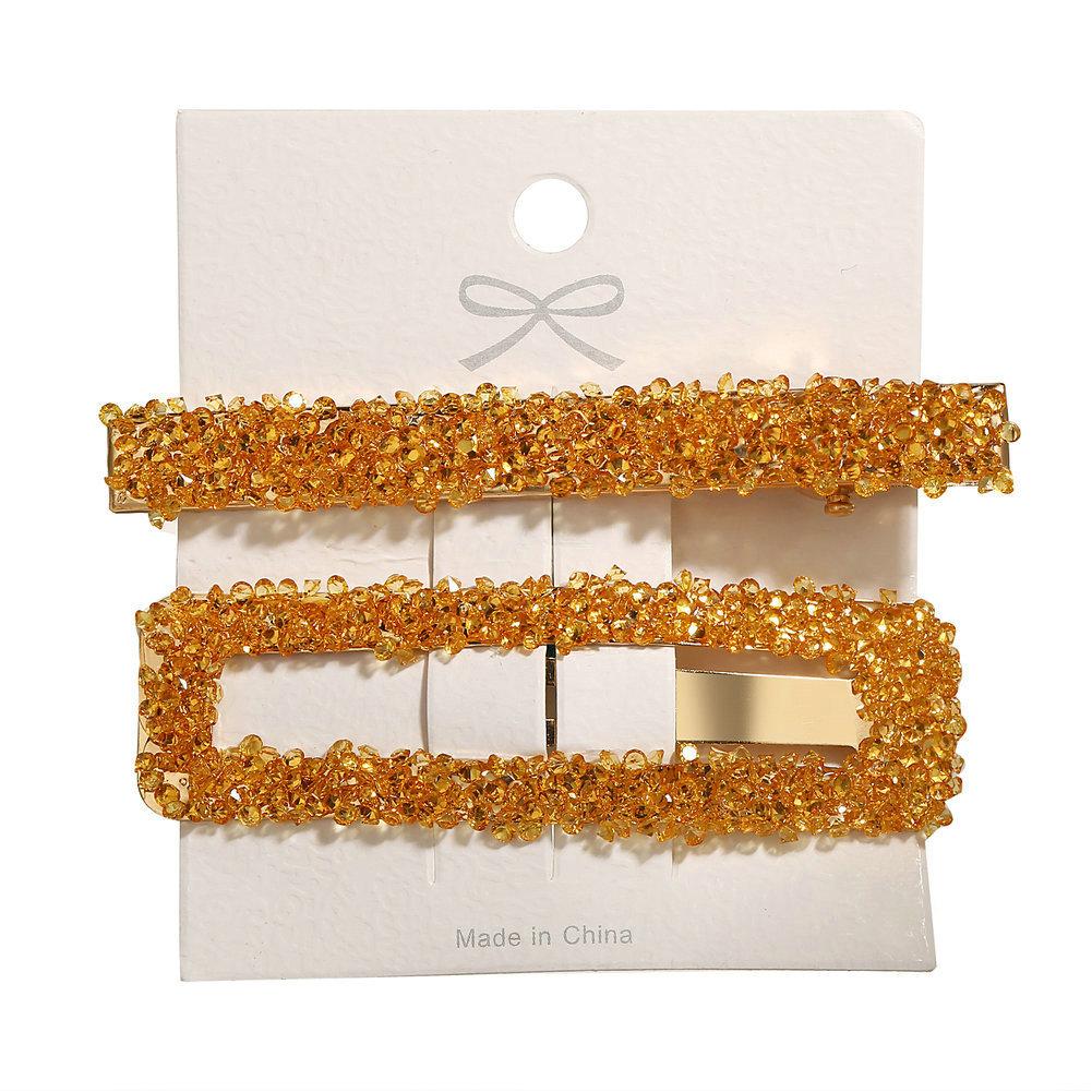 2 Piece Set Women's Alloy Crystal Rhinestone Hairpin Temperament Simple Bangs Hairpin