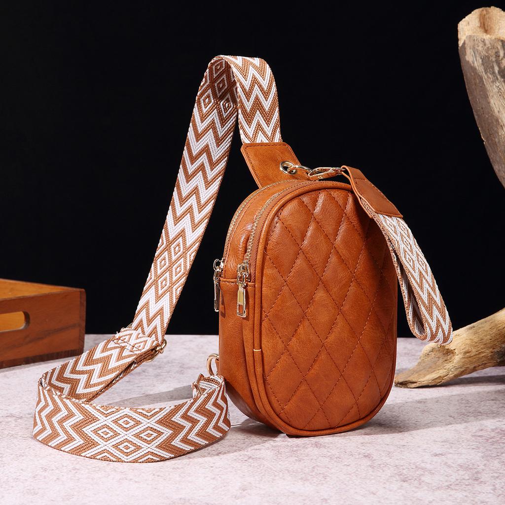 Women's Bag Casual Fashion Retro Breast Bag Pure Embroidery Crossbody Bag Bohemian Style Fanny Bag