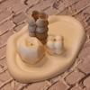 1 PCS 3D Diy Cloud Shape Resin Tray Silicone Mold Asymmetrical Oval Design Great For Jewelry Storage Aroma Plaster Candle Mould