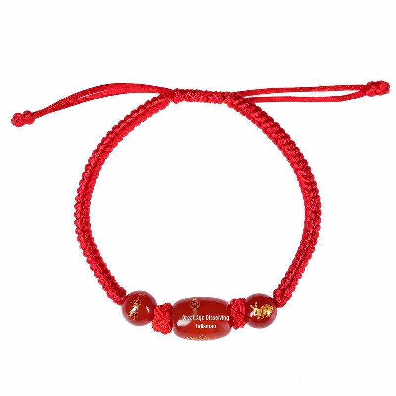 2026 Year of the Horse Zodiac Red String Agate Bracelet for Women