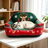Washable Cat Sleeping Mat Soft Plush Warm Cat House Christmas Pet Sofa Bed  Festival