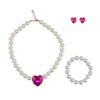 Minimalist Heart-Shaped Jewelry Set: Earrings, Bracelet, Necklace for Weddings