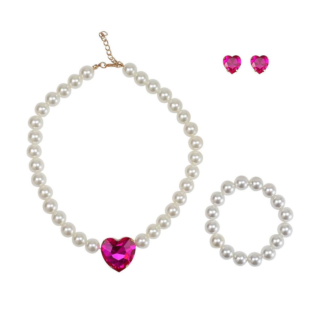 Minimalist Heart-Shaped Jewelry Set: Earrings, Bracelet, Necklace for Weddings