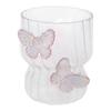 Bicchiere Decorato Artisticamente con Farfalla, Embossing e Funzionale per Migliorare l'Attrattiva Visiva e l'Uso con Bevande Calde