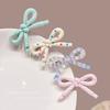 4Pcs/set Fashion Hairpins Simple Polka Dot Pink Bow Duck Bill Bangs Clip Versatile Children's Niche Headwear Hairpin
