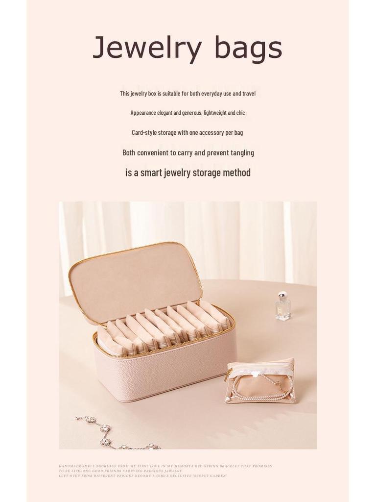 Elegant Leather Jewelry Storage Box for Rings and Earrings