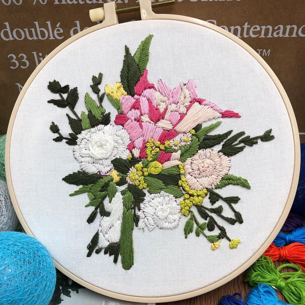 1pc Handmade Bouquet DIY Embroidery Beginner's Kit