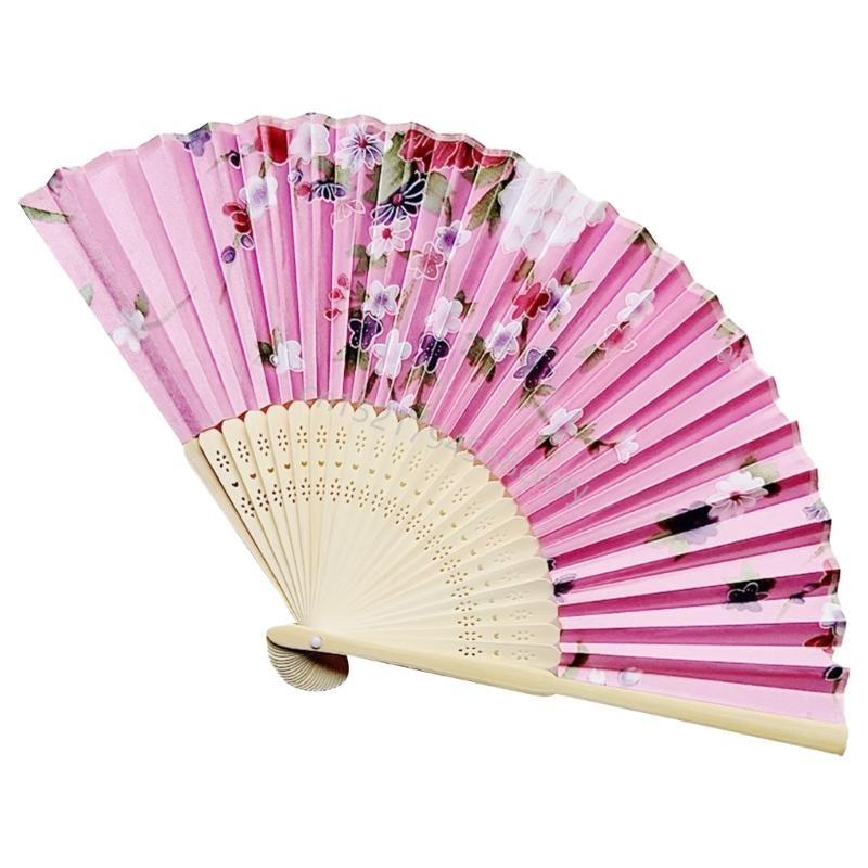 Folding Fan Hand Fan Chinese Japanese Elegant Floral Fan for Women Girl 6XDE