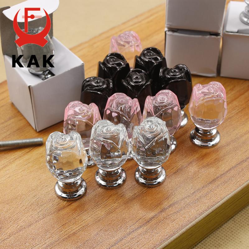 KAK Fashion Rose Crystal Handles Shoebox Cabinet Handles Closet Door Drawer Knobs Wine Cupboard Wardrobe Pulls Furniture Handle