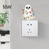 Bedroom Decoration Sticker Halloween Ghost Decorative Switch Sticker, Cartoon Fairy Lamp Decal for Light Stickers Switch, Removable Wall Living