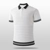 Camiseta Polo de Punto de Seda Helada de Manga Corta para Hombre Top Camiseta Camisa Polo Camisa Polo Camiseta Camisa Top
