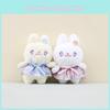 Adorable Plush Rabbit Keychain Cute Cartoon Bunny Pendant Soft Material For Bags