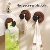 Wood Suction Cup Hooks Walnut Keys Decor Hook Door Back Clothes Towel Hanger Cabinet Drawers Handle Wall-Mounted Storage Rack