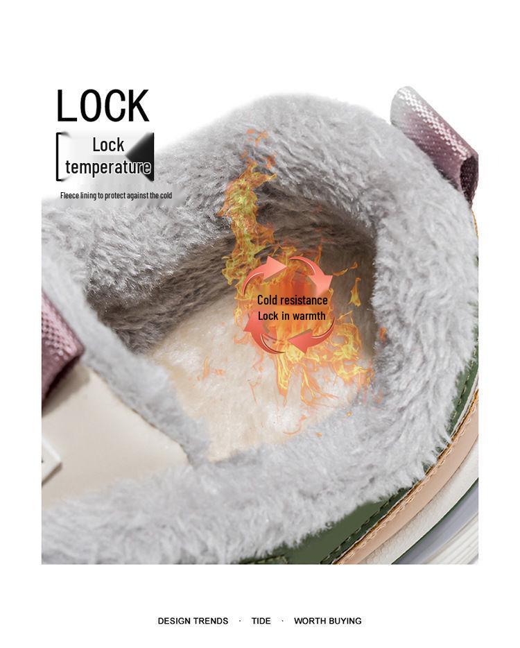 Men's Winter Fleece-Lined Sneakers - Trendy Thick-Soled, Warm Cotton Dad Shoes