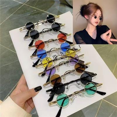Round Metal Sunglasses Vintage Frame For Women Sunglasses Men Luxury Brand Design Sun Glasses Women Mirror Uv400