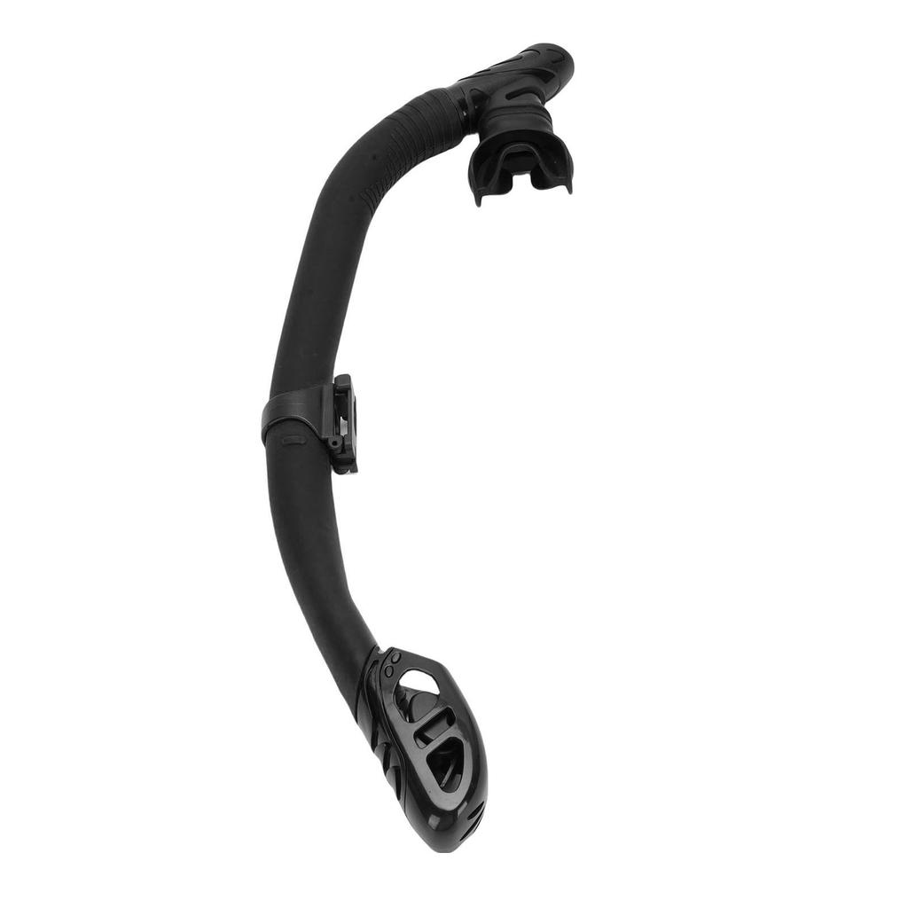 Dual Function Wet Full Dry Diving Snorkel with Bite Valve for Freediving Snorkeling Universal Diving Gear Easy Breath Black