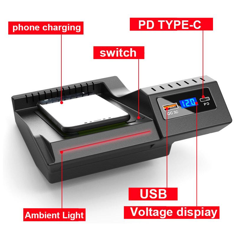 Car Wireless Charger For Mercedes-Benz C Class C300 W205 GlC Amg Accessories Fast Phone Charging Plate Adapter 2016-2022