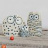 Owl Decorative Statues Set of 3 for Bookshelf Home Decoration Resin Material