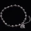 Elegant Women Bead Chain Anklet With Heart And Flower Design For Beach Fashion Jewelry