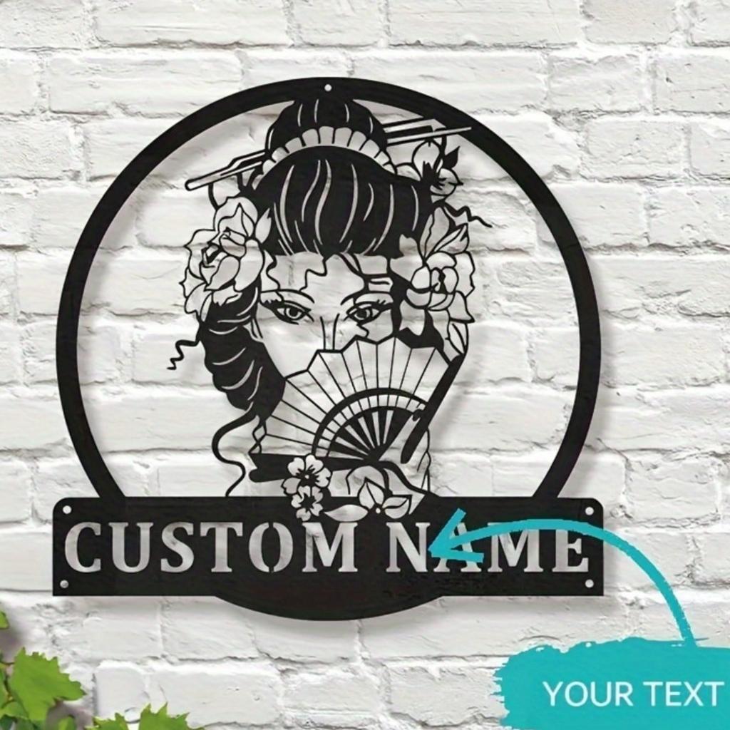 Personalized Japanese Kabuki Metal Wall Art Name Sign Hot Sale Modern Home Outdoor Decor