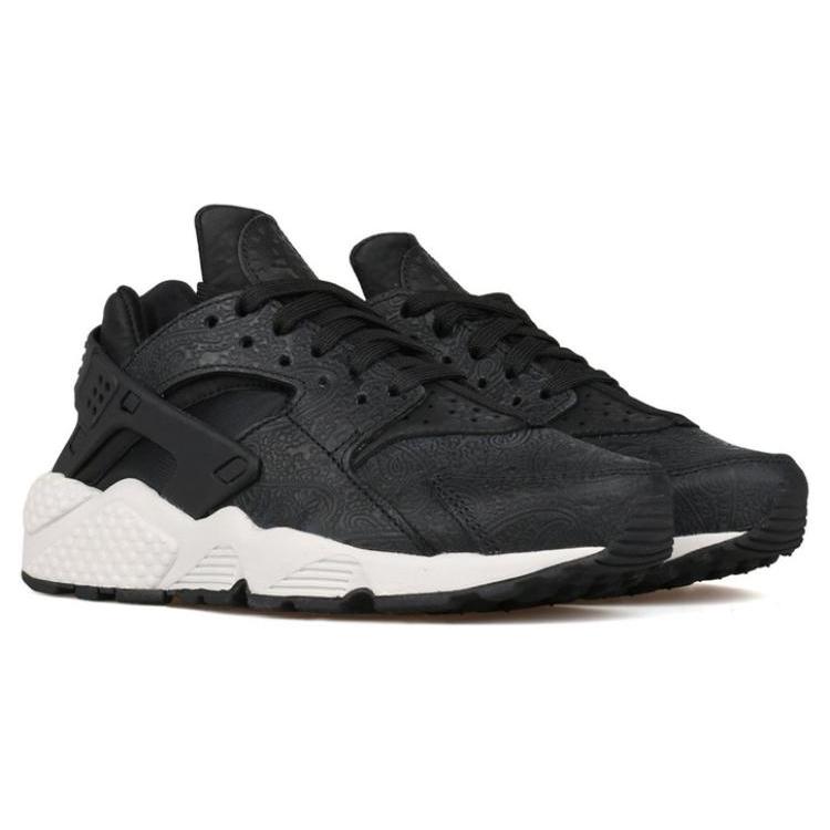 New Nike Air Huarache Run Premium Black/Black Light Bone Women's 683818-010