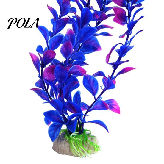 Stable Fish Tank Plants Artificial Water Plant, Aquarium Decoration, Purple Blue Gradient Color Durable Plant Decoration Plastic Leaves, Safe Ornament