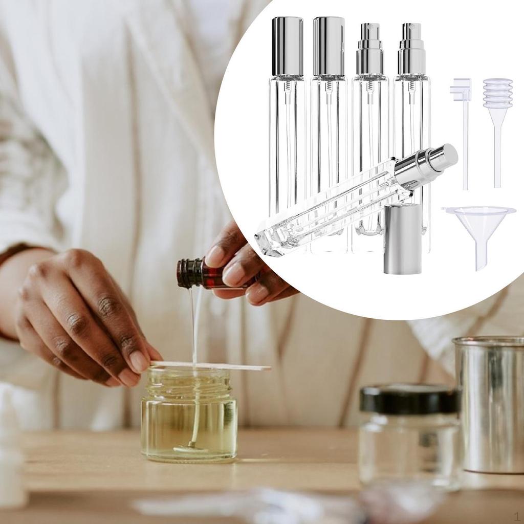 5 Pack of 10ml Glass Atomizer Bottles with Leakproof Design for Fragrance