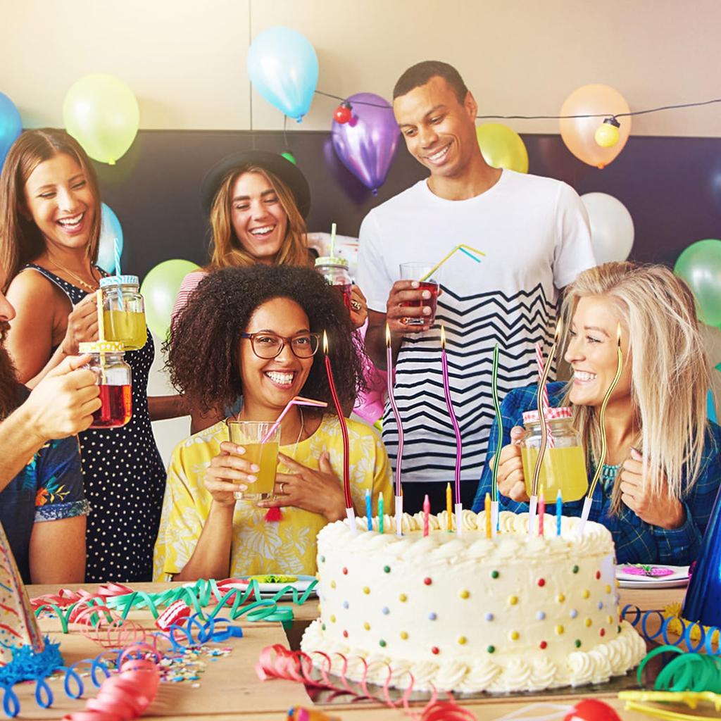 1/3Set Creative Curve Birthday Cake Candles Christmas Party Cake Baking Supplies Decoration Halloween Romantic Candles