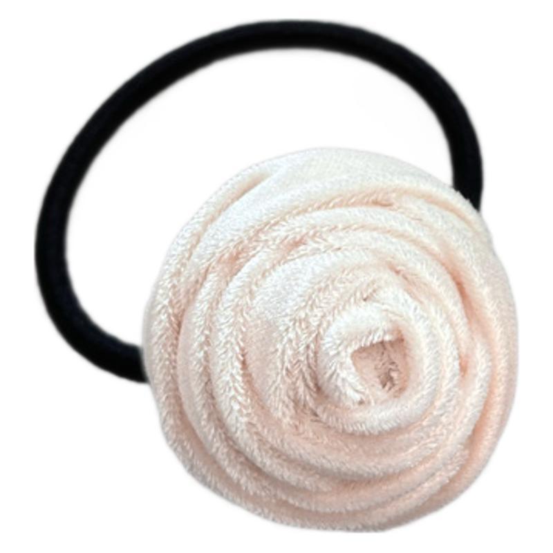 Velvet Floral Elastic Hair Tie Bun Ring - Korean Style for Women