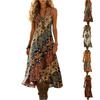 Women's Vintage Bohemian Printed V-Neck Sling Dress
