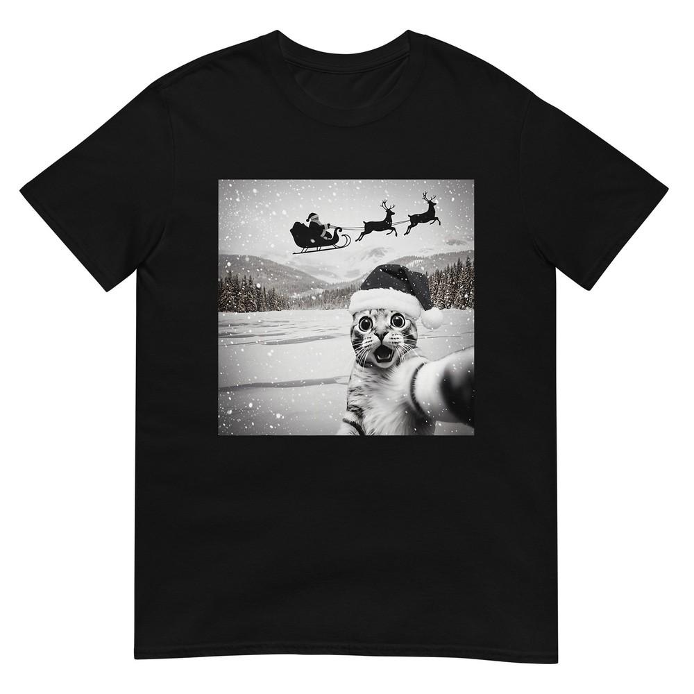 Katzen-Selfie mit dem Weihnachtsmann Lustiges Weihnachten für Männer Frauen Kinder T-Shirt