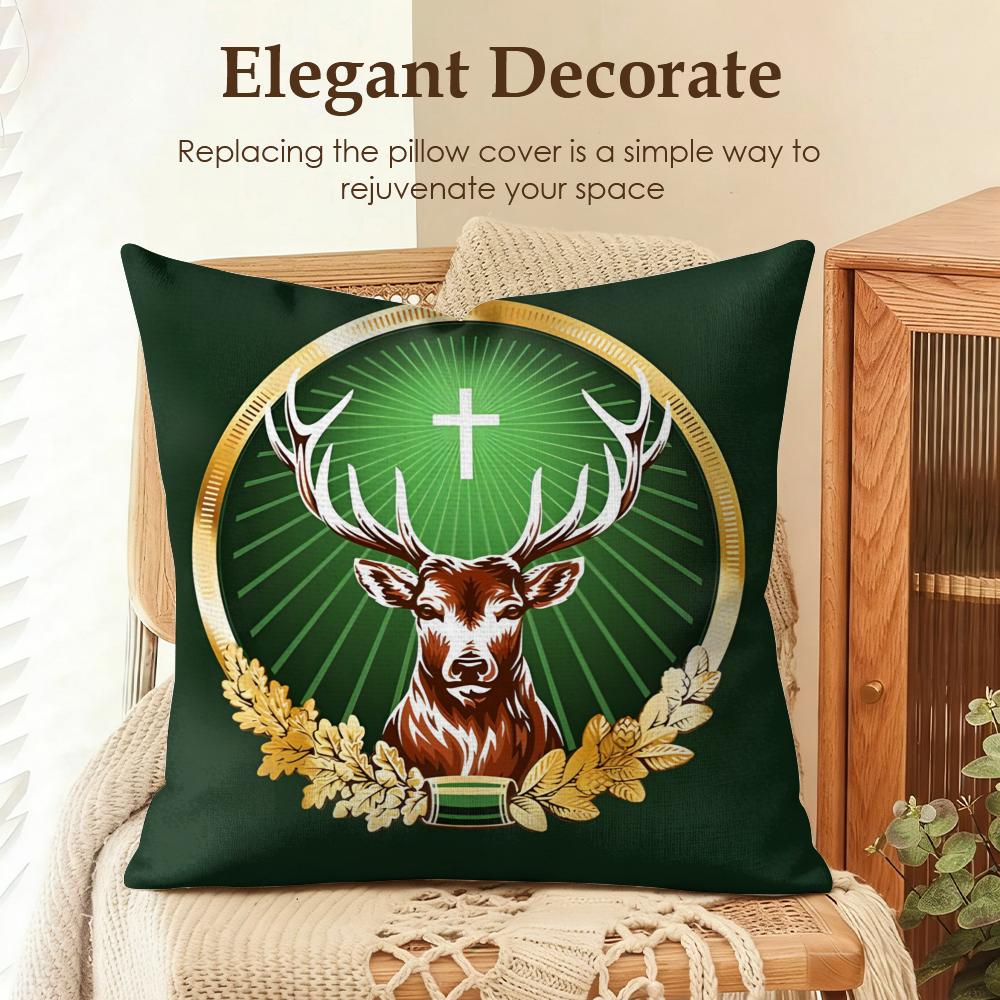 Fashion JJaegermeisterS Cushion Cover Natural Linen Organic Fabric DoubleSided Printing Sofa Home Decor Gift Pillow Case