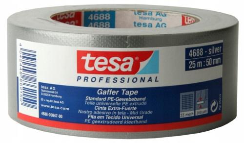 Taśma Naprawcza Tesa Gaffer 25M X 50Mm Szara 4688 Tkaninowa Wodoodporna