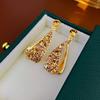 Diamond Studded Metal Earrings, French Retro Personality Nail, Light Luxury, High-end Decoration For Women