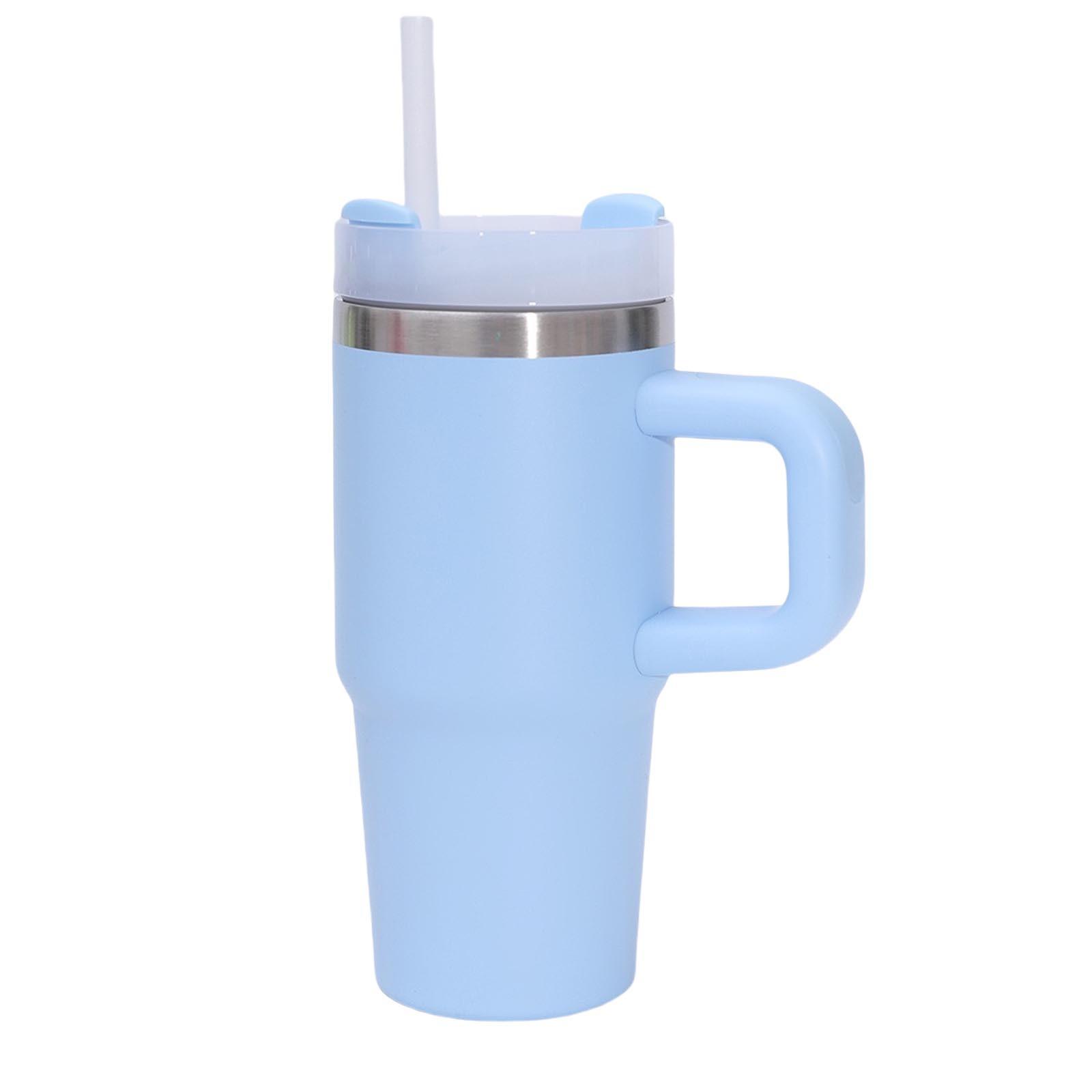 

Персонализированная кружка с ручкой 14 унций, маленькая автомобильная кружка, уличная портативная автомобильная кружка с ручкой-соломинкой, вакуумная кружка с двойными стенками из нержавеющей стали 304 One Size синий