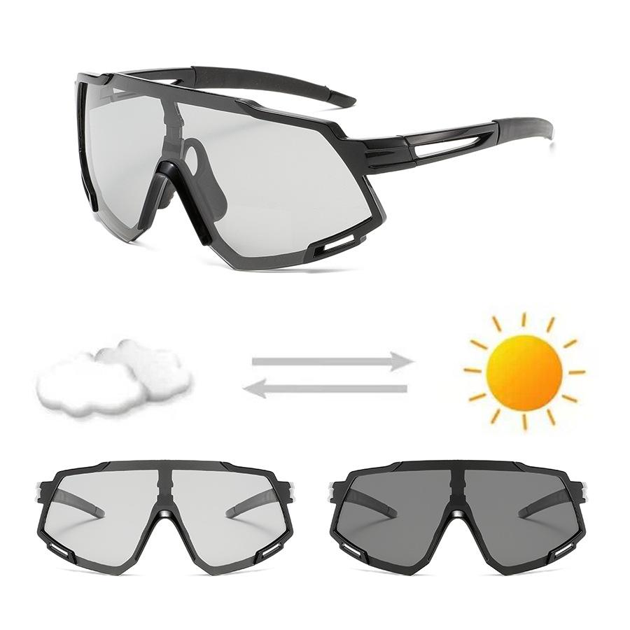 A Pair Of New Color-Changing Cycling Sunglasses Outdoor Conjoined Large-Frame Colorful Sunglasses Trend Full-Frame Goggles New L