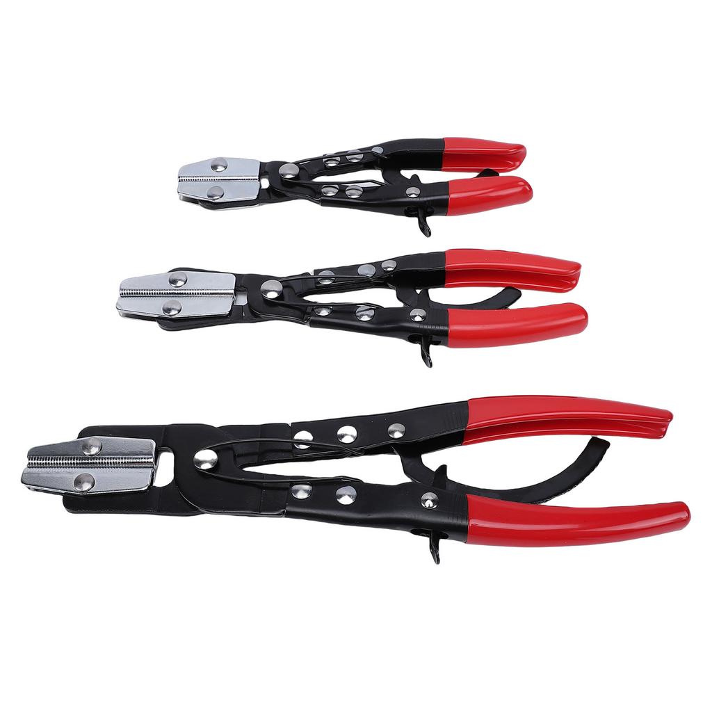 3 Pcs Ratcheting Hose Pinch Pliers Set 8 10 12 Inch Locking Hose Pinch Off Pliers for Heatsink Coolant Car Fuel Lines