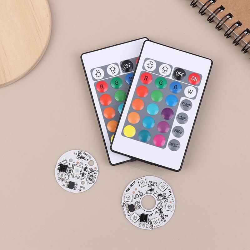 Color Rgb Light Board Round Led Light Source Low Voltage Dc 5V Switch Remote Control For Ornament Base Diy Led