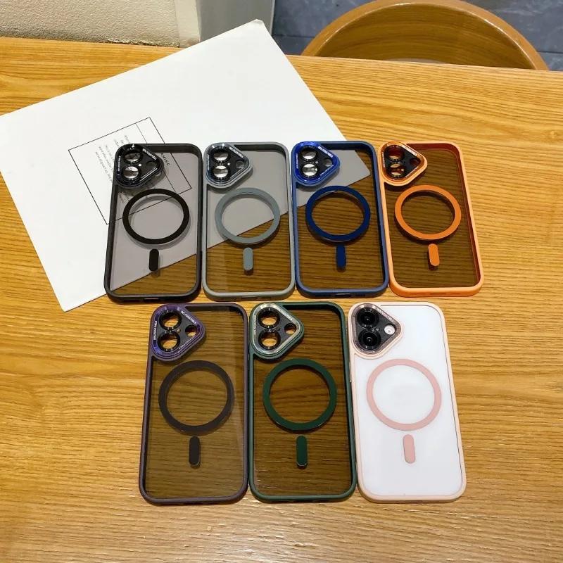 Metal Lens Shockproof Armor For Magsafe Magnetic Phone Case For IPhone11 15 14Plus 13 18PRO 16 17Pro Max Wireless Charging Cover