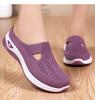 Women's Versatile Breathable Slip-On Closed-Toe Mesh Flyknit Casual Half Slippers with Soft Soles.
