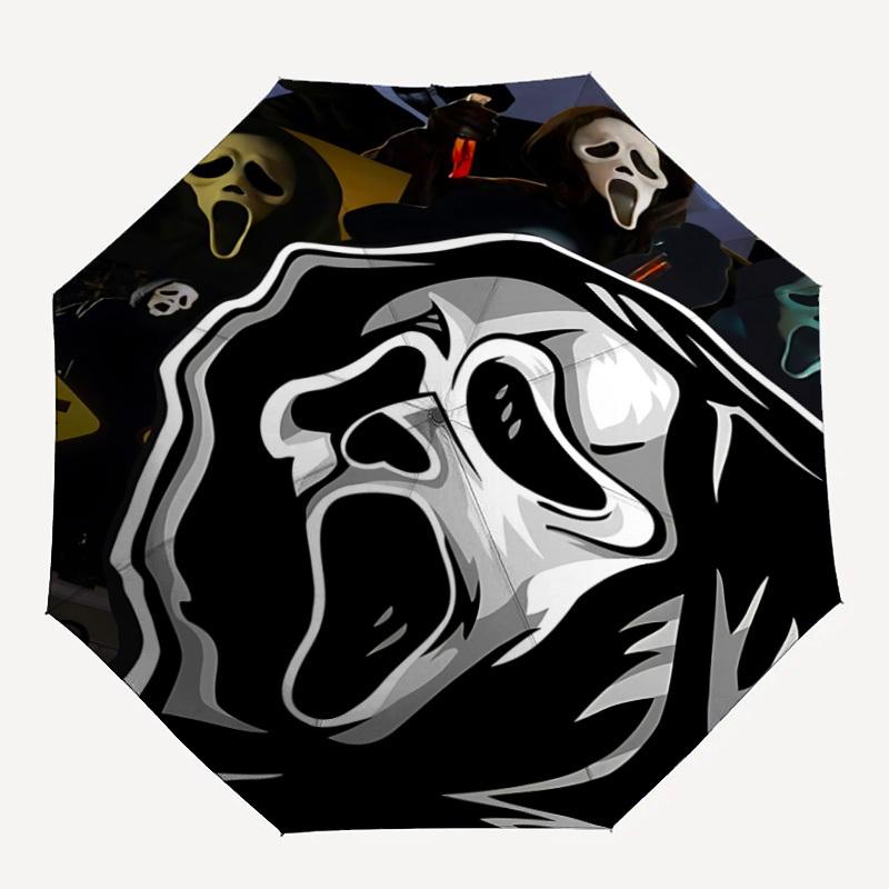 

1pc Scream Mask Automatic Open/Close Umbrella Folding Umbrella, Portable Compact Travel Umbrella, Birthday/Christmas Gift for Men & Women L1110y49