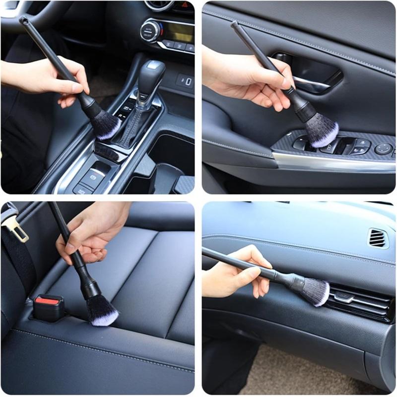 2pcs Ultra-Soft Detailing Brush Soft Auto Interior Detail Brush With Synthetic Bristles Car Dash Duster Brush Car Cleaning Tools