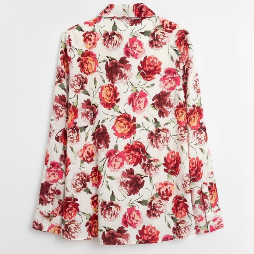 2026 Кардиган в ретро-стиле с цветочным принтом - Женский, весенне-летний, свободного кроя, средней длины, тонкий 2X Large